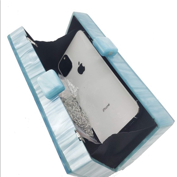 Blue eye acrylic clutch purse new - Picture 8 of 9